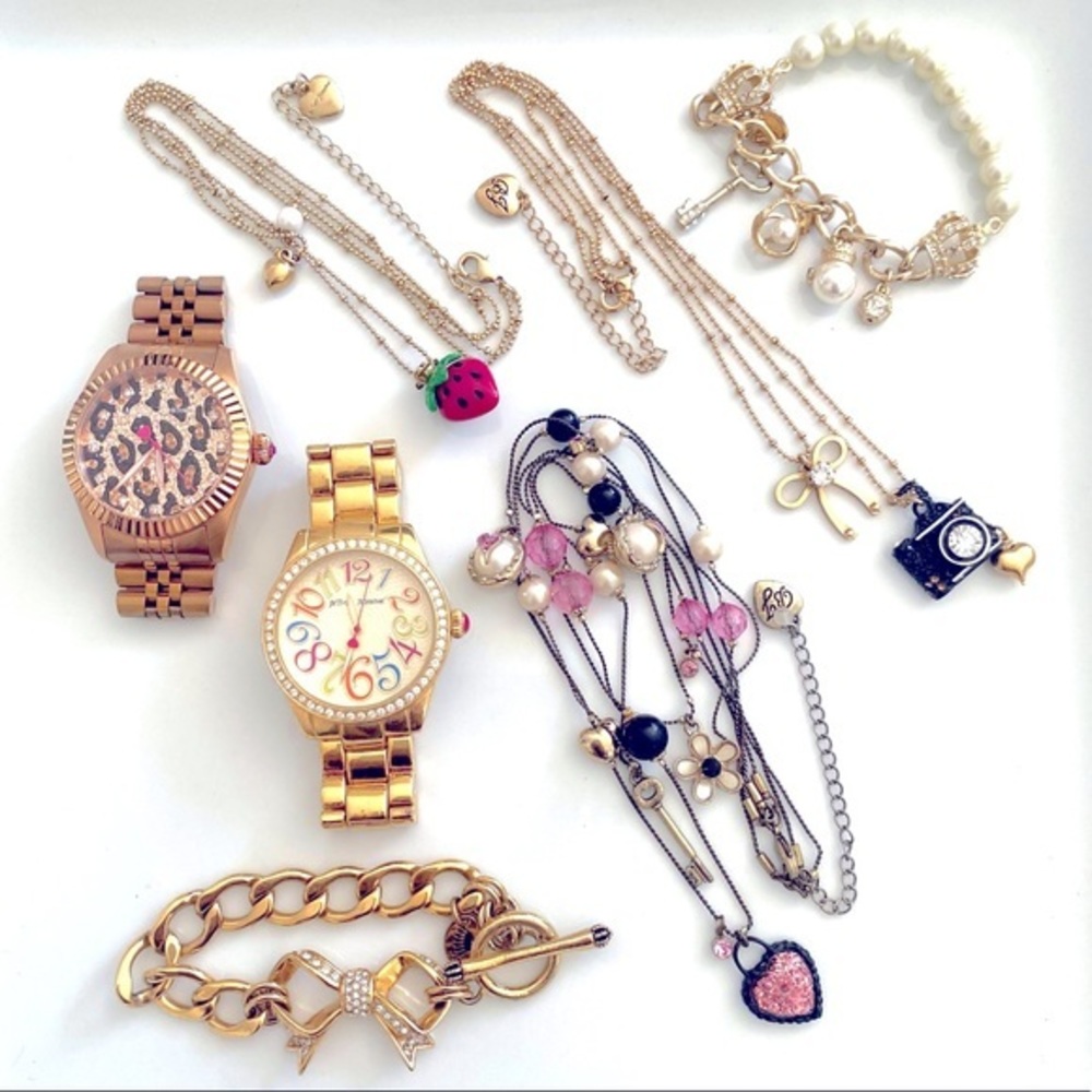Betsey Johnson & Juicy Couture Watch Necklace Bracelet Bundle